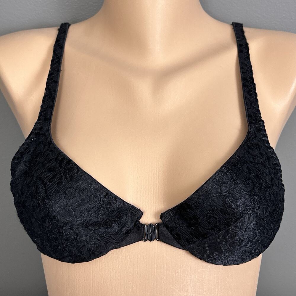 Vintage Jaclyn Smith Bra Size 34B Front Close Fiberfill Lined Second Skin Satin